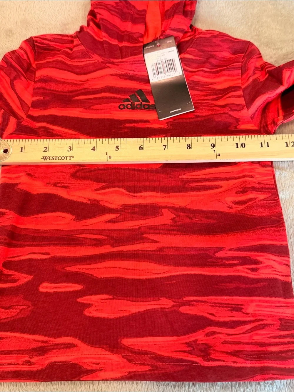 Adidas Boys 2T 2 Piece Tracksuit Hoodie Pants Red Black Camo NWT